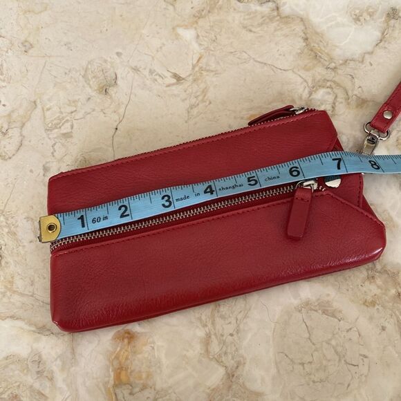 NWOT Danier Leather Wristlet Wallet Red - Picture 10 of 11